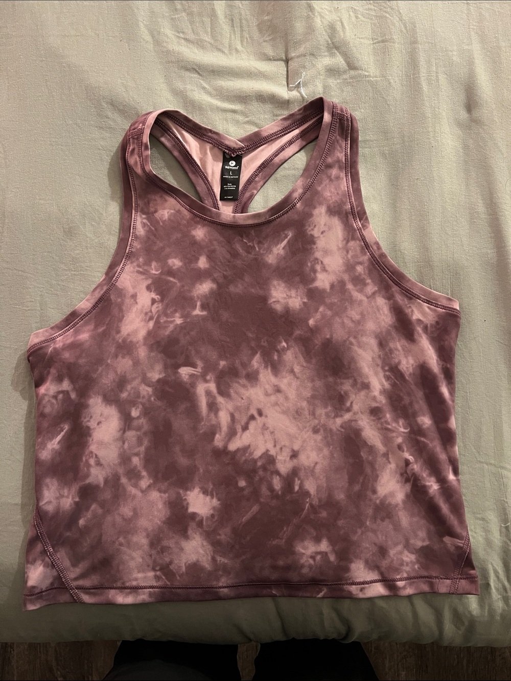 Women's Mauve Pink Tie-Dye Racerback Tank - Active Fit